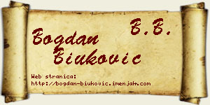 Bogdan Biuković vizit kartica